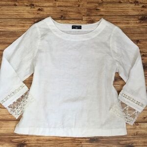 Levi’s Made & Crafted Linen Top Lace Sleeves NWOT